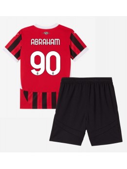 Billige AC Milan Tammy Abraham #90 Hjemmedraktsett Barn 2024-25 Kortermet (+ Korte bukser)